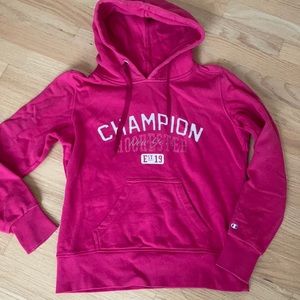 Champion Cotton Euro hoodie xs, s size pink, logo